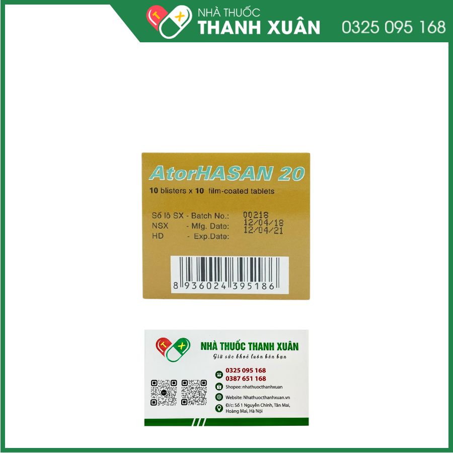 Atorhasan 20mg điều trị tăng lipid huyết